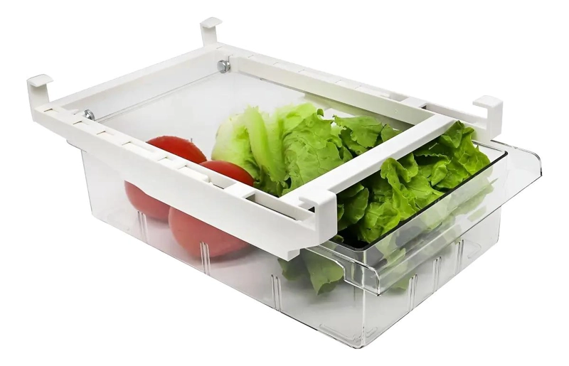 BANDEJA ORGANIZADORA DESLIZANTE PARA REFRIGERADOR CON CAJON AJUSTABLE - 1