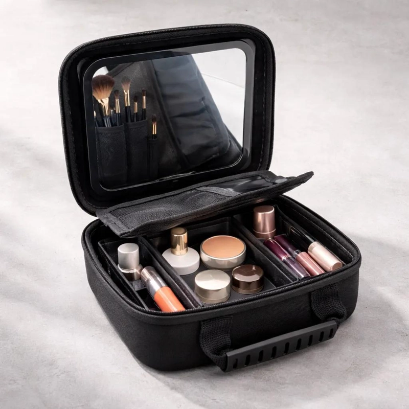 COSMETIQUERO CON ESPEJO Y COMPARTIMENTOS PARA MAQUILLAJE - 3