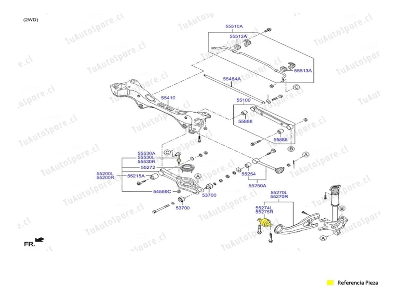 BUJE PARA BANDEJA TRASERA COMPATIBLE CON TUCSON 2012-2015 - 4