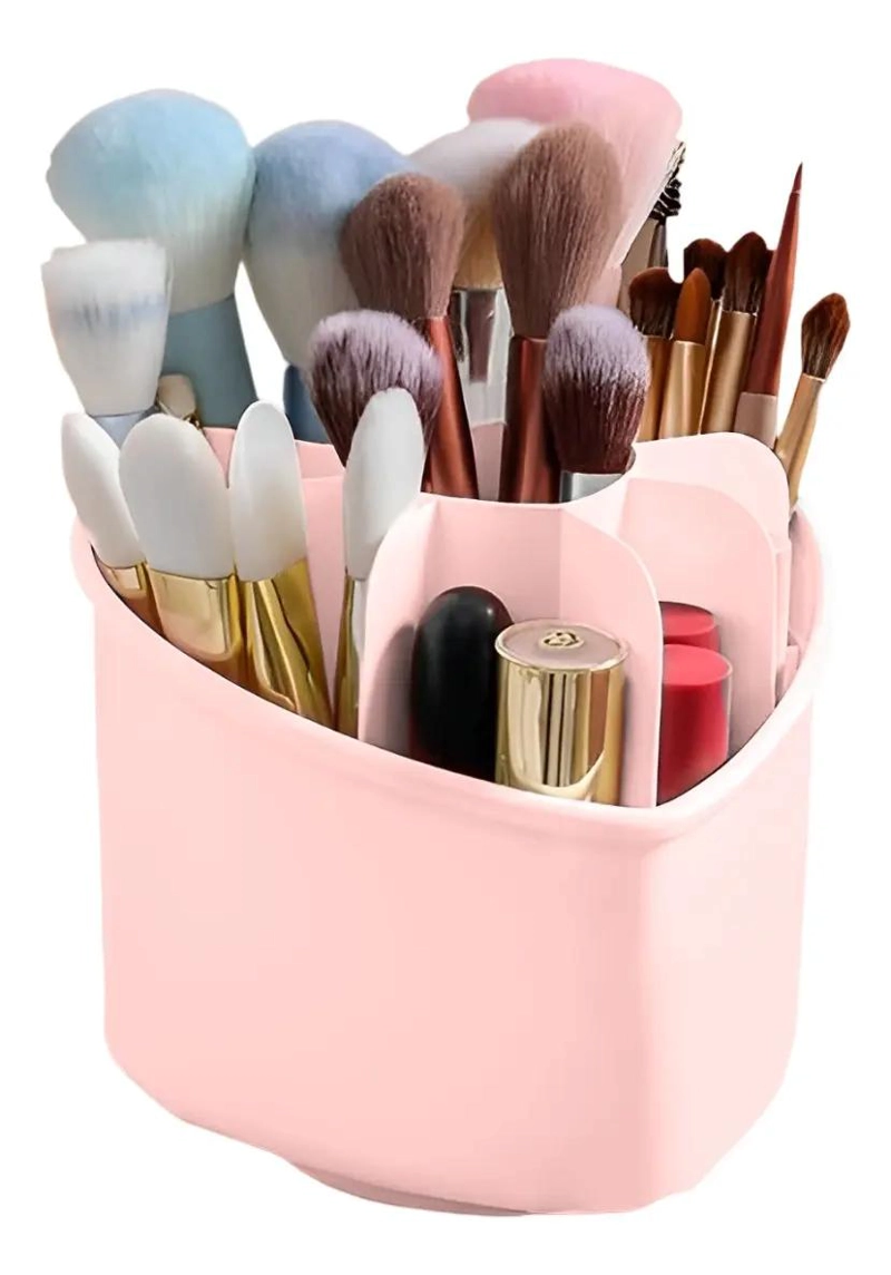 ORGANIZADOR GIRATORIO PARA BROCHAS Y MAQUILLAJE CON COMPARTIMENTOS - 1