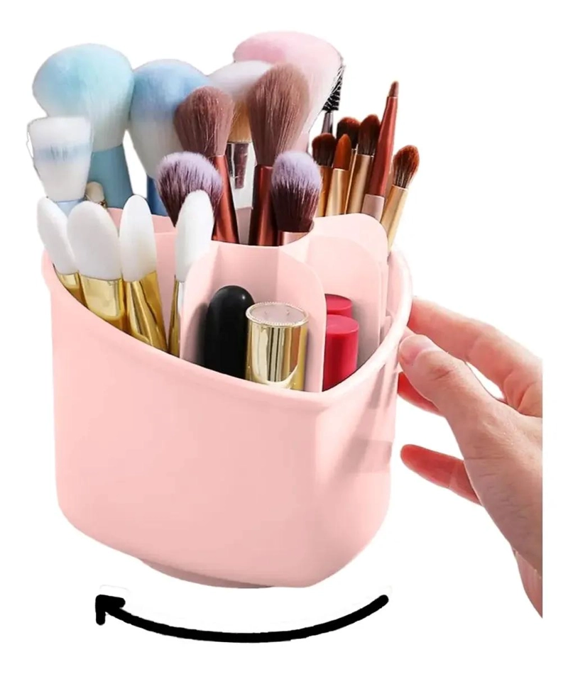 ORGANIZADOR GIRATORIO PARA BROCHAS Y MAQUILLAJE CON COMPARTIMENTOS - 5
