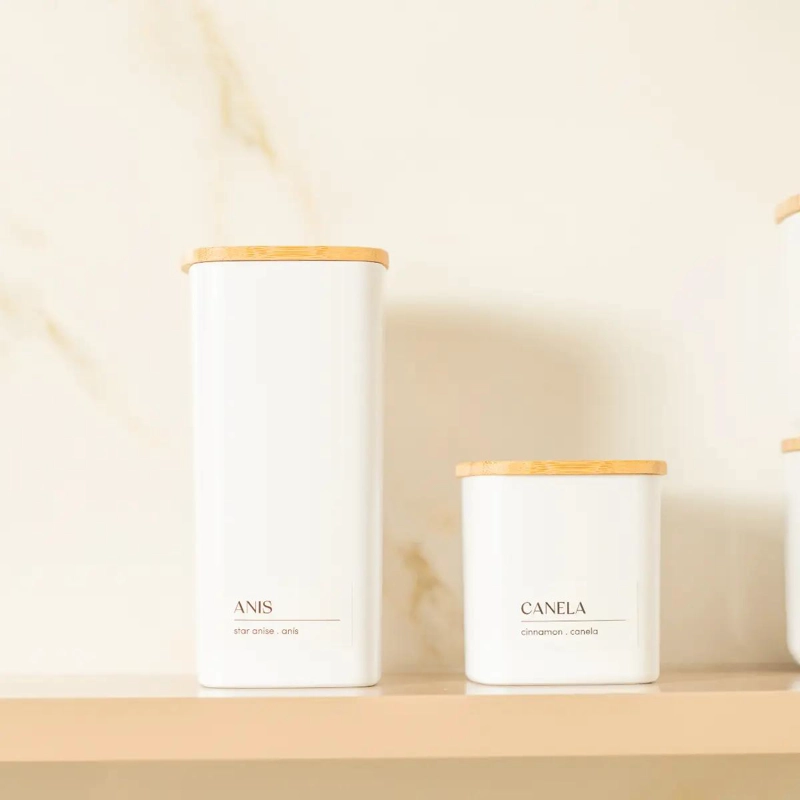 TARRO ORGANIZADOR HERME TICO CON TAPA DE BAMBU CAPACIDAD 1,5 LITROS - 2