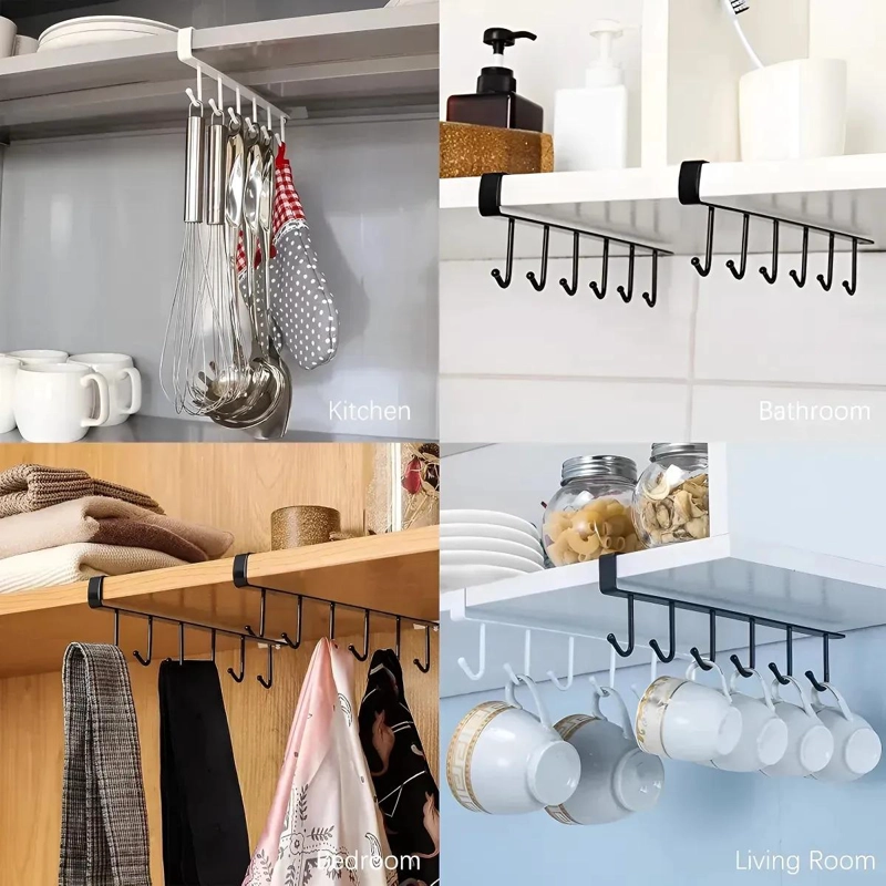 SET DE 4 GANCHOS ORGANIZADORES COLGANTES PARA COCINA Y BAÑO - 2