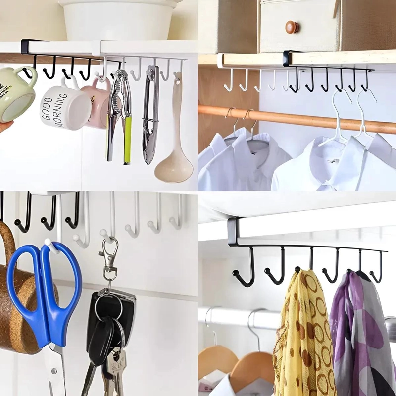 SET DE 4 GANCHOS ORGANIZADORES COLGANTES PARA COCINA Y BAÑO - 4