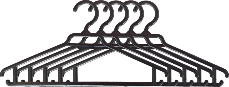 SET DE 30 COLGADORES NEGROS PARA ROPA CON GANCHO ANTIDESLIZANTE - 2