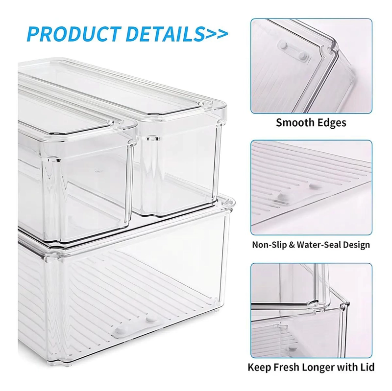 ORGANIZADOR PARA REFRIGERADOR CON 7 CONTENEDORES Y TAPAS TRANSPARENTES - 5