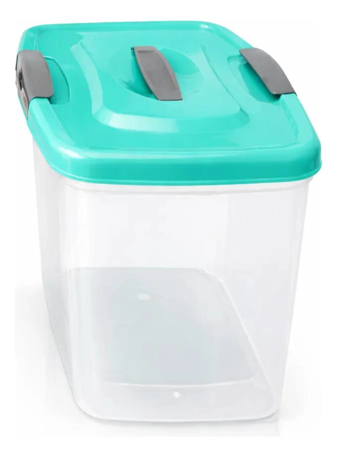 CAJA PLASTICA ORGANIZADORA TRANSPARENTE CON TAPA COLOR 6 LITROS - 1