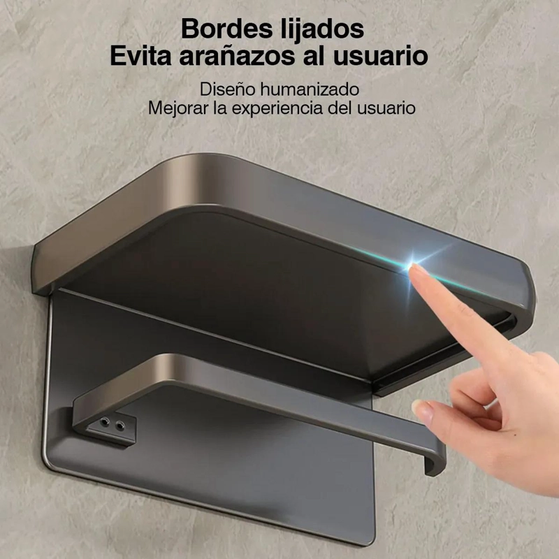 SOPORTE METALICO PARA PAPEL HIGIE NICO CON ORGANIZADOR PARA BAÑO - 2