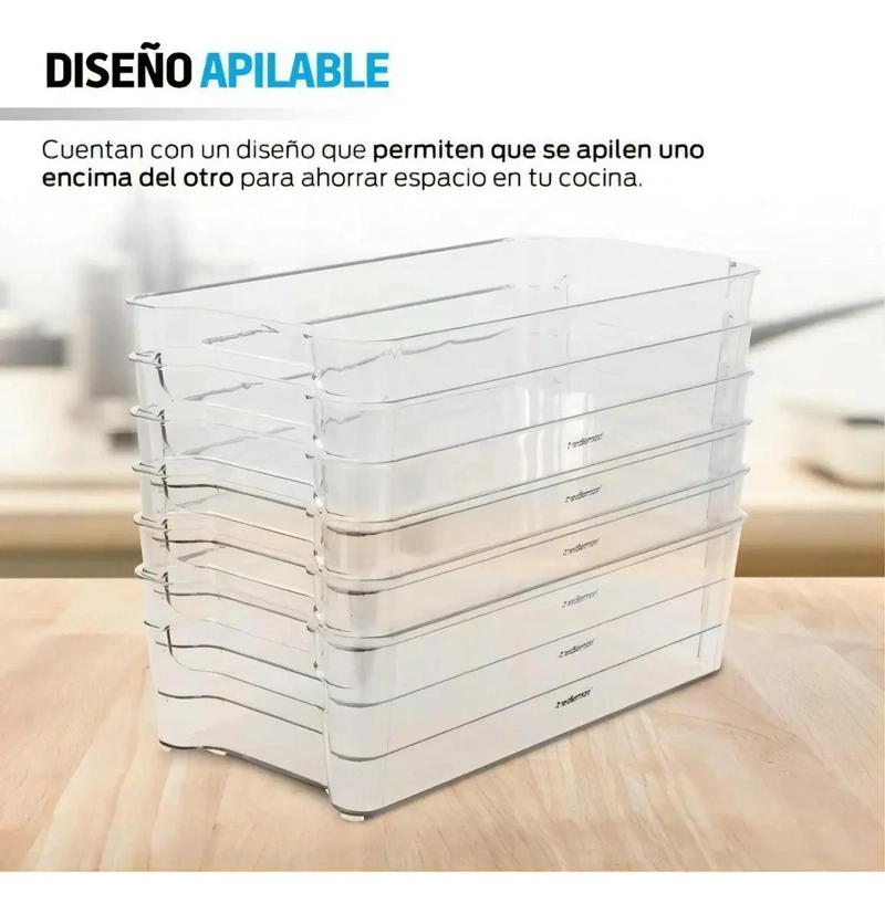 SET DE 6 ORGANIZADORES PARA REFRIGERADOR Y ALACENA DE COCINA - 3