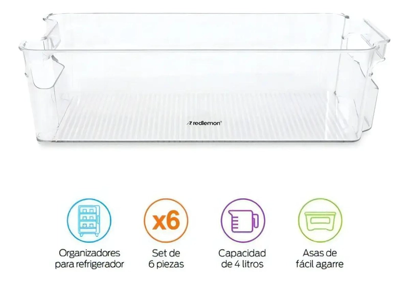 SET DE 6 ORGANIZADORES PARA REFRIGERADOR Y ALACENA DE COCINA - 5