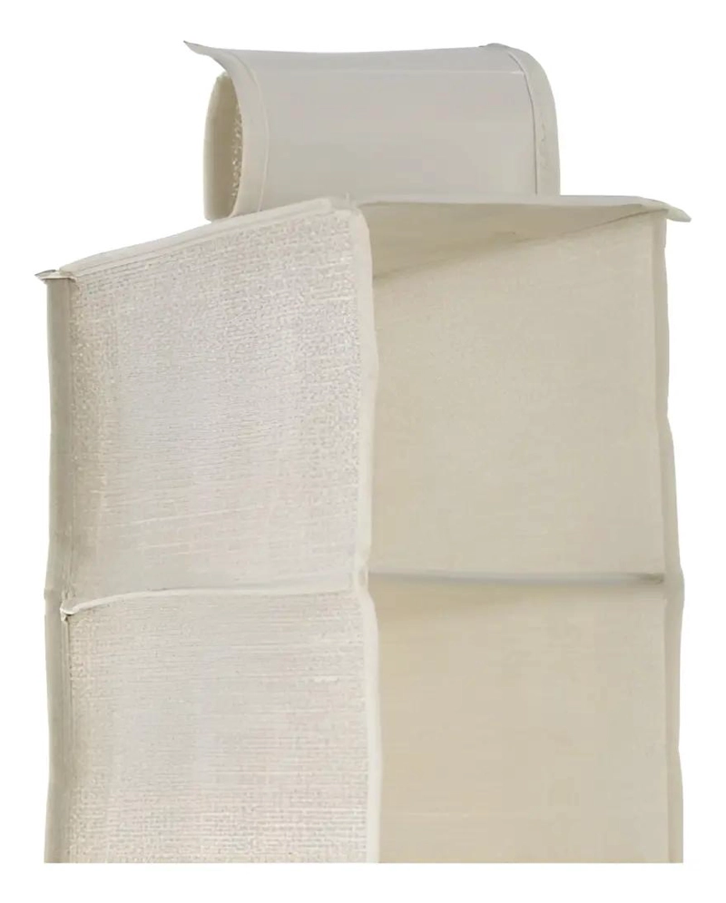 ZAPATERO COLGANTE PARA 6 PARES EN TELA BEIGE CON DISEÑO ACORDEON - 5