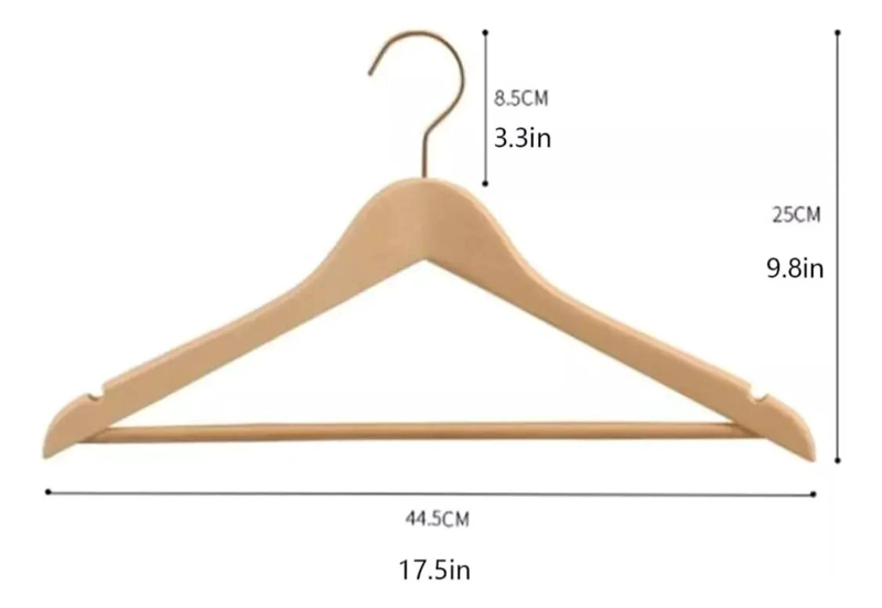 SET DE 50 COLGADORES DE ROPA DE MADERA CON DISEÑO ANTIDESLIZANTE - 4