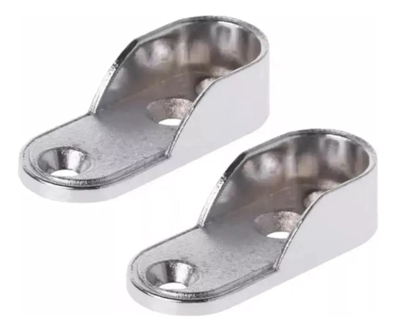 BARRA COLGANTE OVALADA PARA CLOSET CON SOPORTE CROMADO DE 100 CM - 3