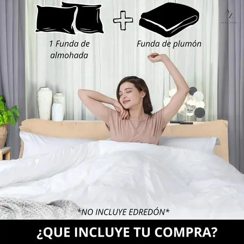 FUNDA PARA PLUMON DE MICROFIBRA CEPILLADA CON 1800 HILOS PARA CAMA 1.5 PLAZAS - 3