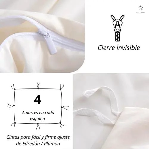 FUNDA PARA PLUMON DE MICROFIBRA CEPILLADA CON 1800 HILOS PARA CAMA 1.5 PLAZAS - 4