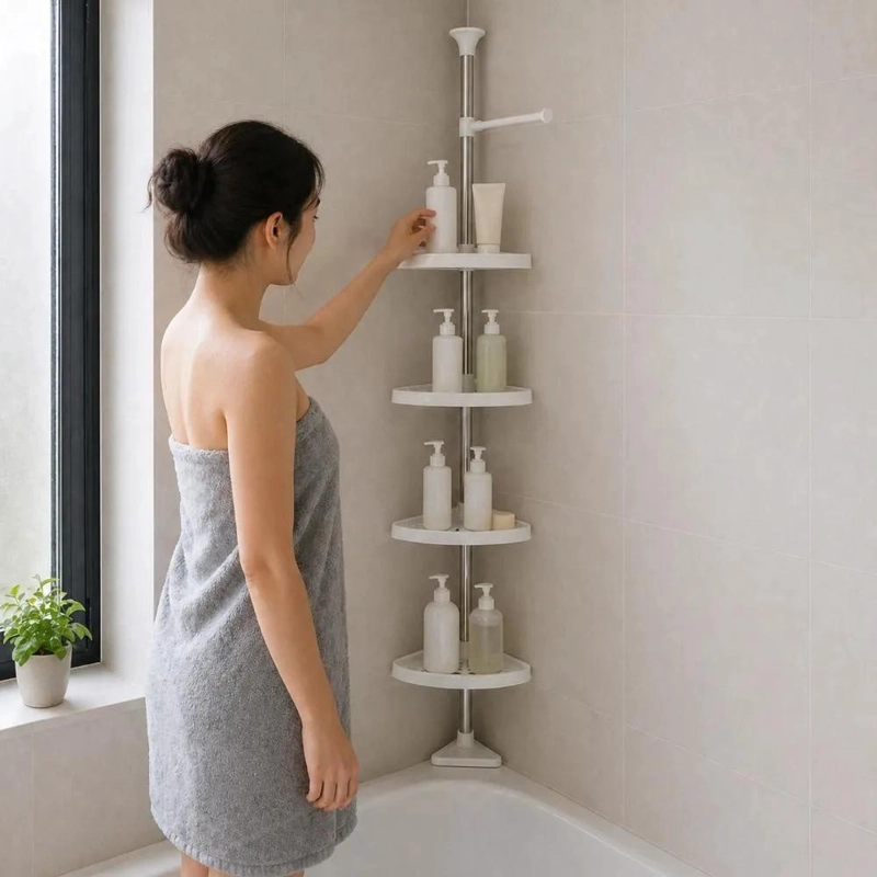 ORGANIZADOR ESQUINERO MULTIUSO PARA BAÑO CON 4 NIVELES DE ALMACENAMIENTO - 2