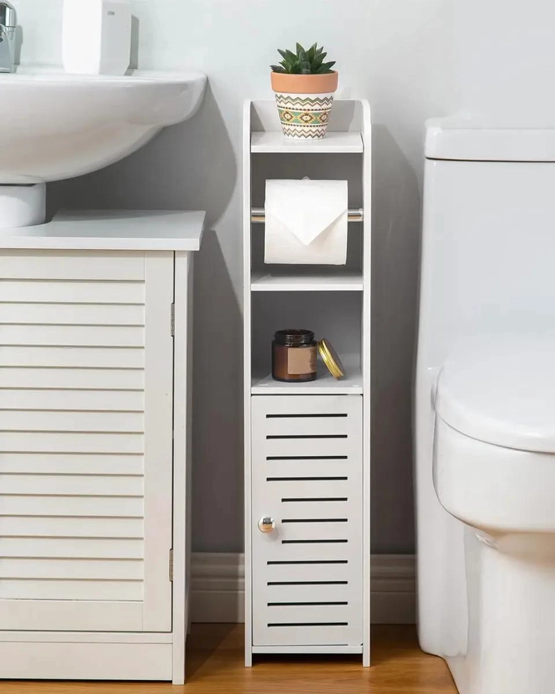 ARMARIO ESTRECHO INDEPENDIENTE PARA BAÑO CON ORGANIZADOR DE MADERA - 2