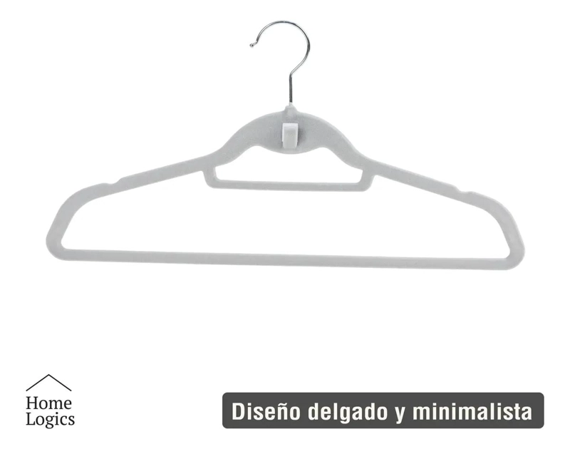 SET DE 30 COLGADORES ANTIDESLIZANTES PARA ROPA CON ACABADO VELVET - 1