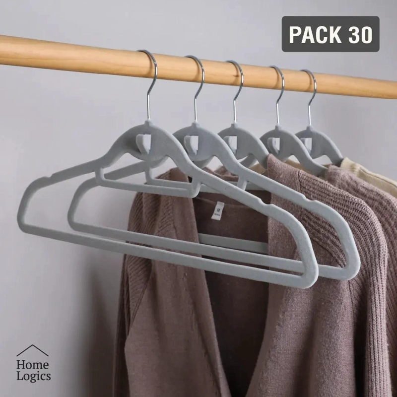 SET DE 30 COLGADORES ANTIDESLIZANTES PARA ROPA CON ACABADO VELVET - 3