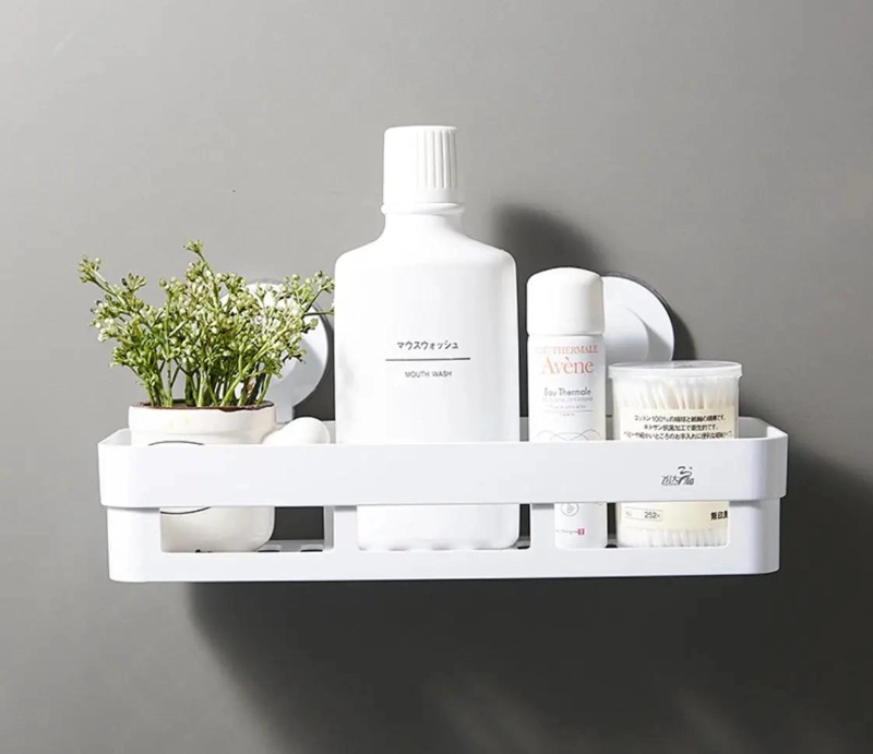 ESTANTE PARA BAÑO CON VENTOSAS SIN NECESIDAD DE TALADRAR COLOR BLANCO - 3