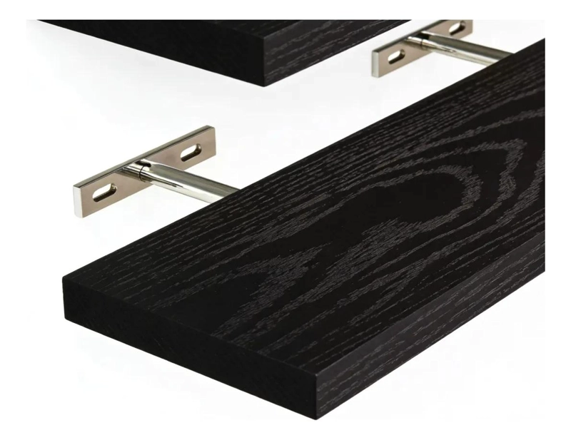 SET DE 3 ORGANIZADORES DE MADERA COLOR NEGRO CON DISEÑO MODERNO - 4