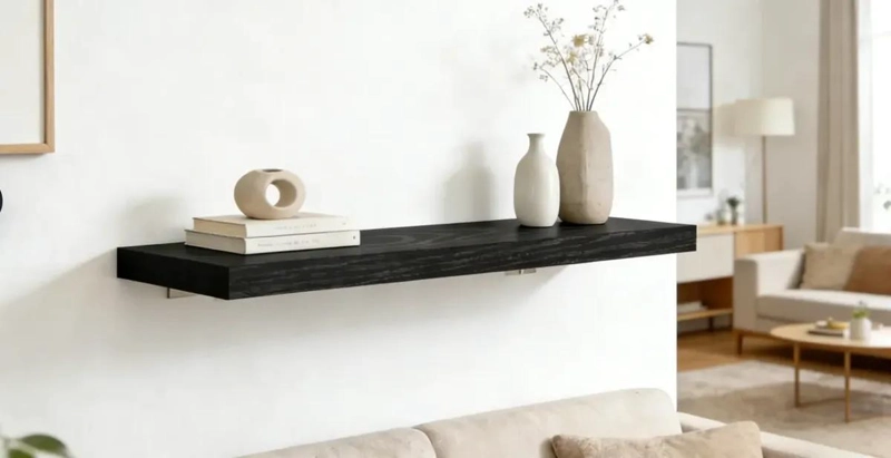 SET DE 3 ORGANIZADORES DE MADERA COLOR NEGRO CON DISEÑO MODERNO - 5