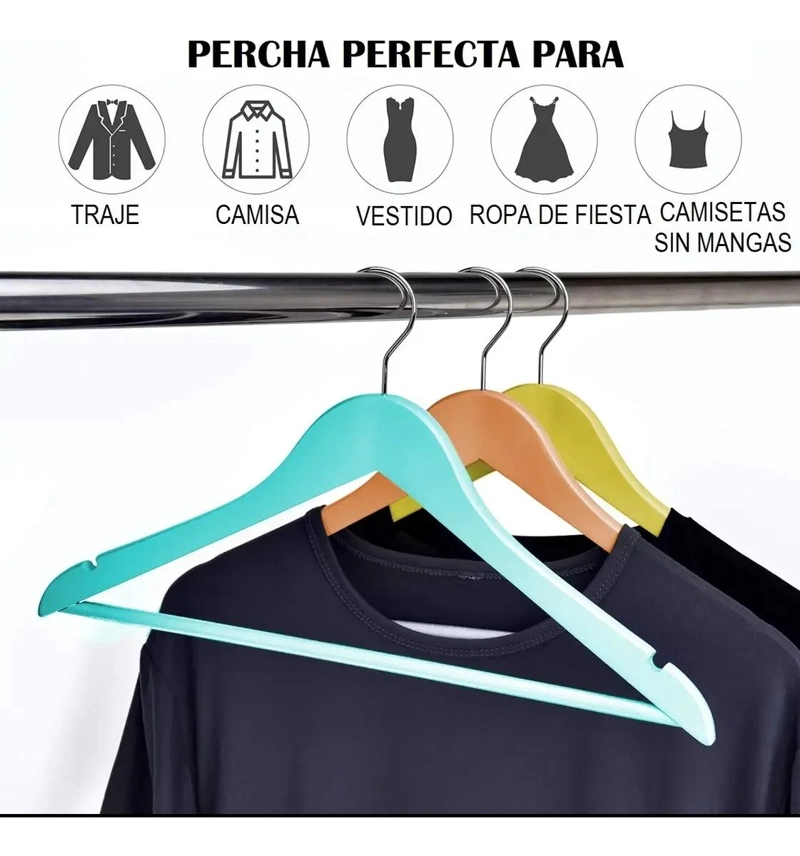 SET DE 10 COLGADORES PLASTICOS PARA ROPA RESISTENTES Y DURADEROS - 4