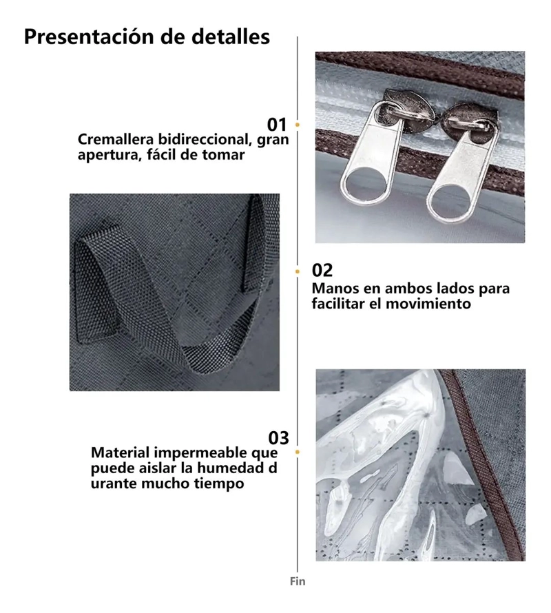 SET DE 8 ORGANIZADORES PARA ALMACENAMIENTO DE ROPA Y BOLSAS - 4