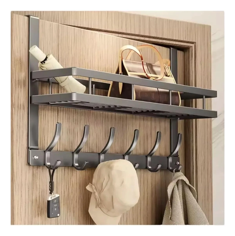 ORGANIZADOR COLGANTE PARA PUERTA CON REPISA Y PERCHERO MULTIUSOS - 2