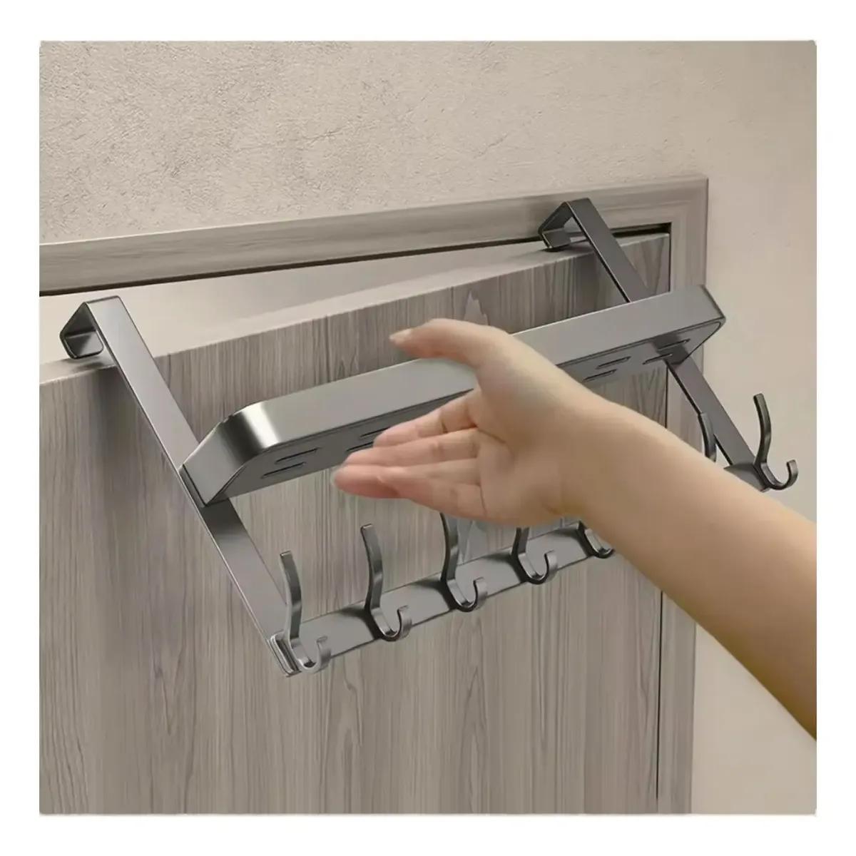 ORGANIZADOR COLGANTE PARA PUERTA CON REPISA Y PERCHERO MULTIUSOS - 3