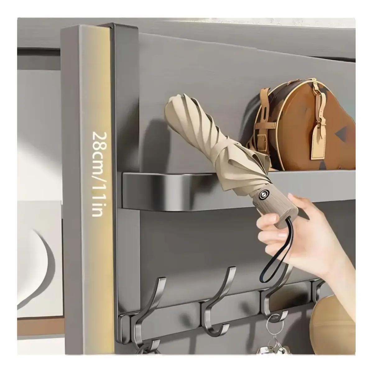 ORGANIZADOR COLGANTE PARA PUERTA CON REPISA Y PERCHERO MULTIUSOS - 5