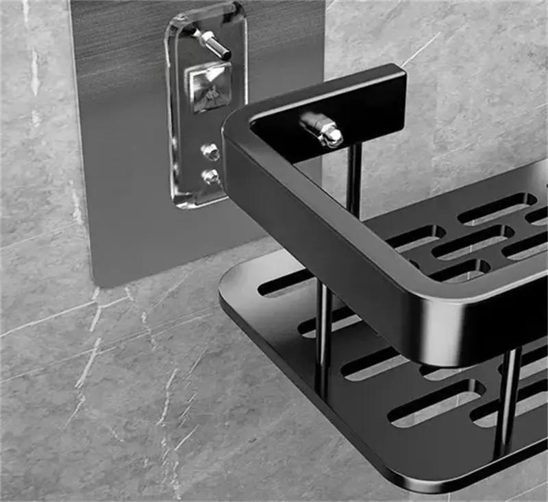 SET DE 3 ORGANIZADORES ADHESIVOS PARA DUCHA Y BAÑO COLOR NEGRO - 4