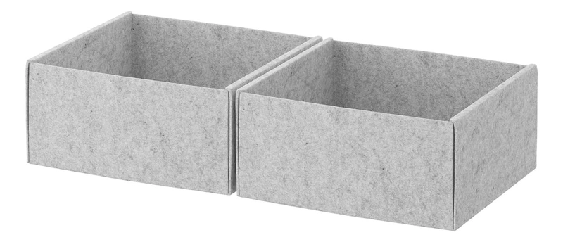 SET DE 2 CAJAS ORGANIZADORAS DE FIELTRO GRIS 25X27X12 CM - 1