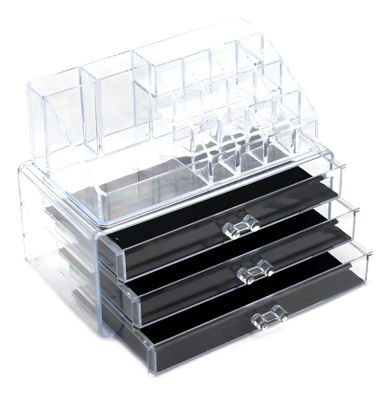 ORGANIZADOR ACRILICO PARA COSME TICOS Y JOYAS CON COMPARTIMENTOS - 1