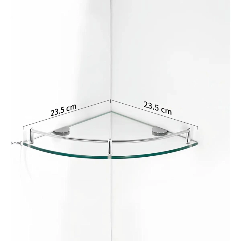 REPISAS ESQUINERAS DE VIDRIO TEMPLADO PARA BAÑO CON 4 PISOS - 2