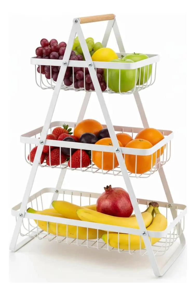 FRUTERO DE MESA CON TRES NIVELES PARA ORGANIZAR FRUTAS Y VERDURAS - 1