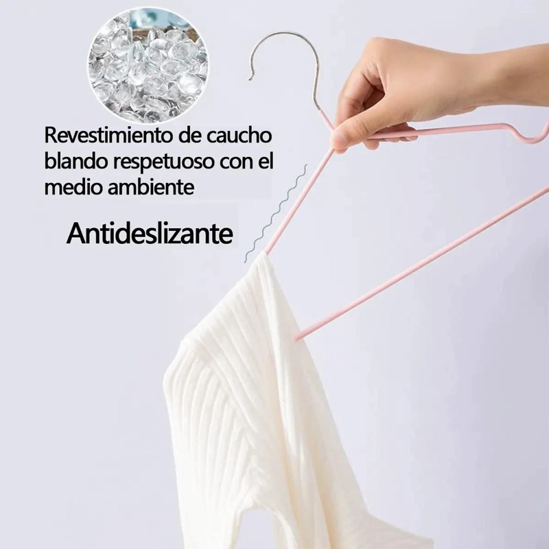 SET DE 10 GANCHOS COLGADORES ANTIDESLIZANTES PARA ROPA - 5