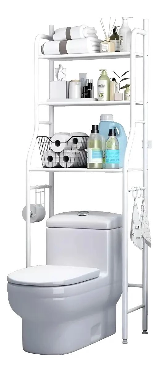 ESTANTE ORGANIZADOR PARA BAÑO CON 3 NIVELES Y REPISAS BLANCAS - 1