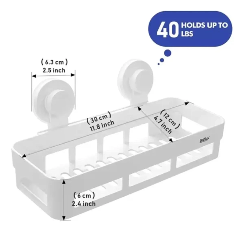 ORGANIZADOR DE DUCHA CON VENTOSA Y ESTANTE MULTIFUNCION PARA BAÑO - 5