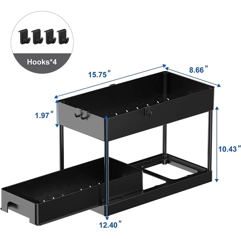 ORGANIZADOR DESLIZANTE PARA BAÑO Y COCINA CON DISEÑO SIMPLE Y FUNCIONAL - 4