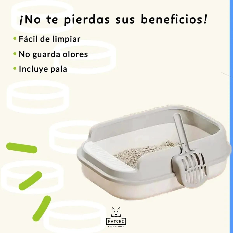 ARENERO ABIERTO GRANDE PARA GATOS CON DISEÑO SANITARIO COMODO Y PRACTICO - 2
