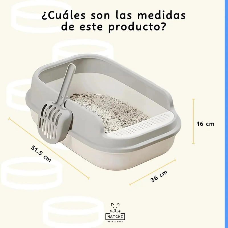 ARENERO ABIERTO GRANDE PARA GATOS CON DISEÑO SANITARIO COMODO Y PRACTICO - 4