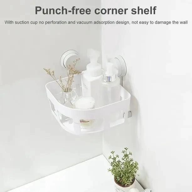 ESQUINERO ORGANIZADOR PARA BAÑO CON REPISA Y VENTOSA DE SUCCION FUERTE - 2
