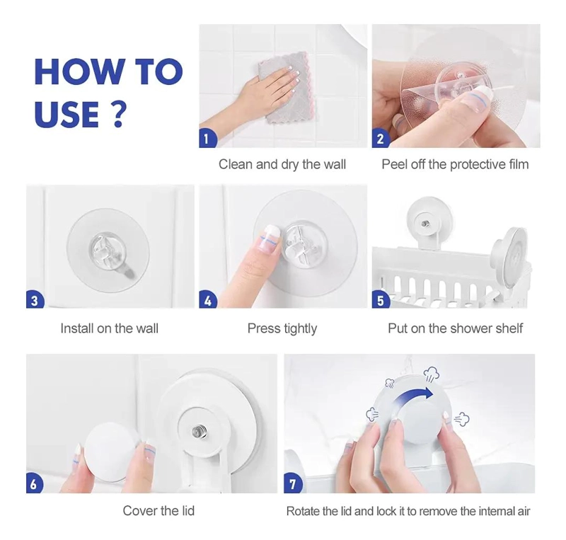 ESQUINERO ORGANIZADOR PARA BAÑO CON REPISA Y VENTOSA DE SUCCION FUERTE - 4