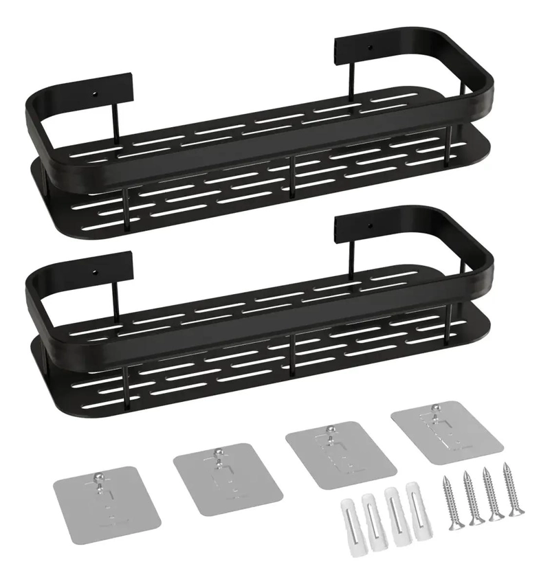 SET DE 2 REPISAS ADHESIVAS PARA ORGANIZAR BAÑO Y DUCHA - 4