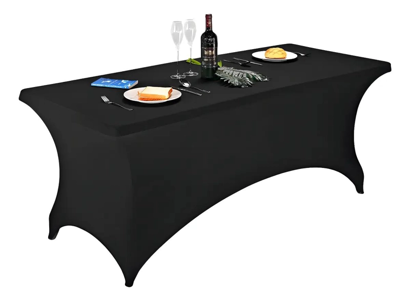FUNDA PARA MANTEL RECTANGULAR DE SPANDEX NEGRO 180X75 CM HIPOALERGE NICA - 2