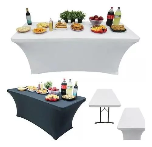 FUNDA PARA MANTEL RECTANGULAR DE SPANDEX NEGRO 180X75 CM HIPOALERGE NICA - 3