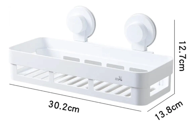 ESTANTE PARA BAÑO CON VENTOSAS COLOR BLANCO SIN NECESIDAD DE TALADRO - 2