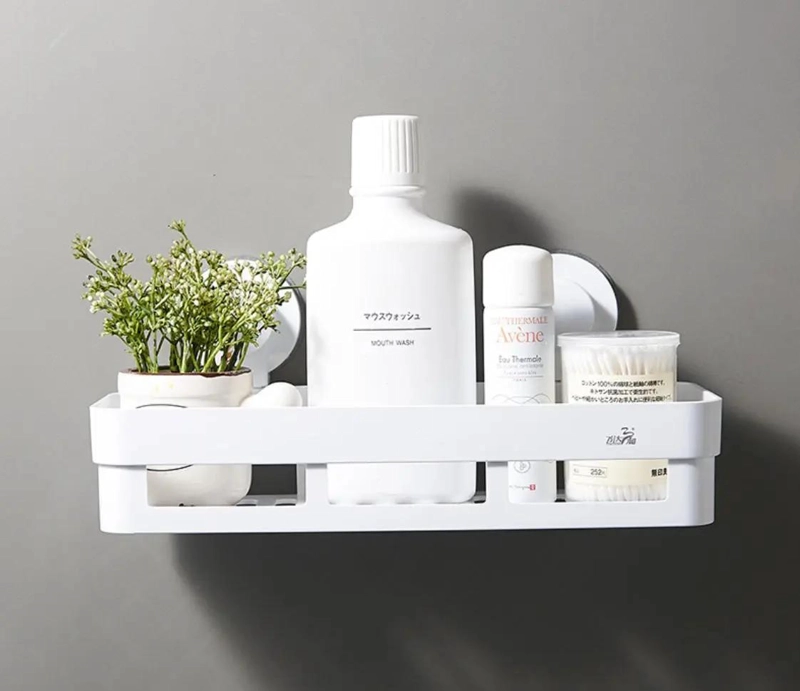 ESTANTE PARA BAÑO CON VENTOSAS COLOR BLANCO SIN NECESIDAD DE TALADRO - 3
