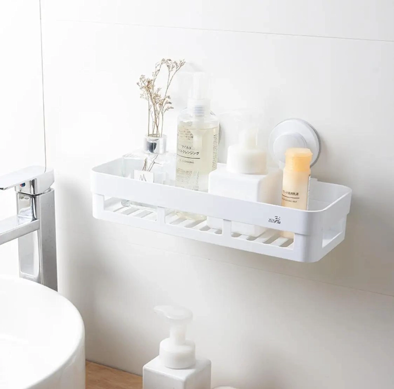 ESTANTE PARA BAÑO CON VENTOSAS COLOR BLANCO SIN NECESIDAD DE TALADRO - 4